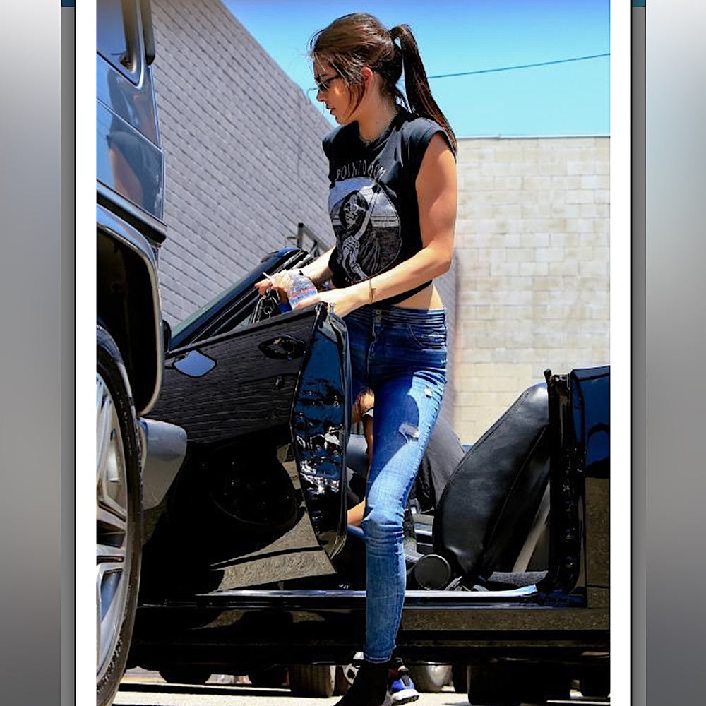 RtA distressed skinny jeans as seen on Kendall Jenner